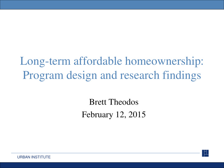 long term affordable homeownership program design and