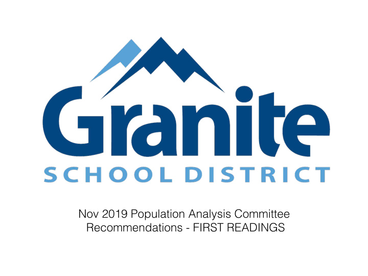nov 2019 population analysis committee recommendations