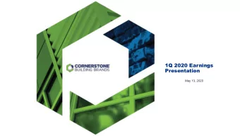 1Q 2020 Earnings  Presentation  May 13, 2020  Disclaimers  Forward-Looking Statements  Certain