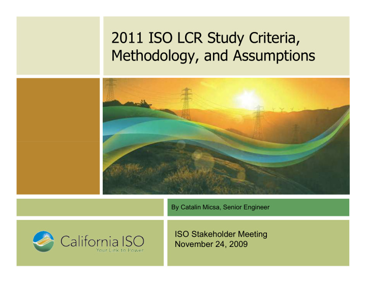 2011 iso lcr study criteria methodology and assumptions