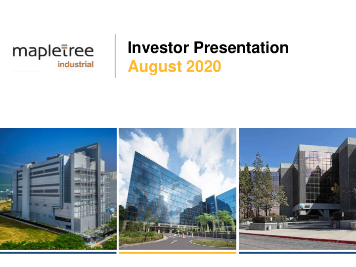 investor presentation august 2020 important notice