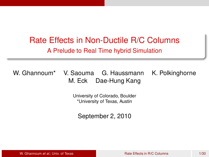 rate effects in non ductile r c columns