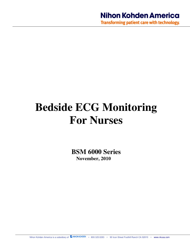 bedside ecg monitoring for nurses