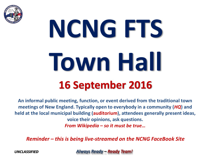 ncng fts town hall