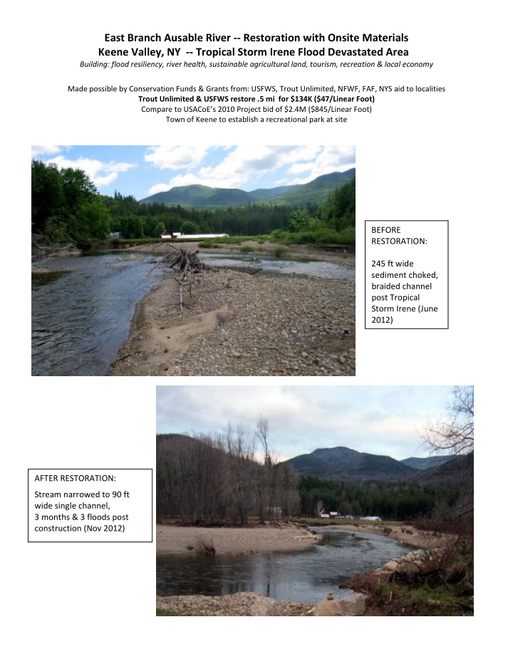 east branch ausable river restoration with onsite