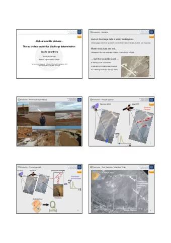Lack of discharge data in many arid regions  - Optical satellite pictures   (missing gage