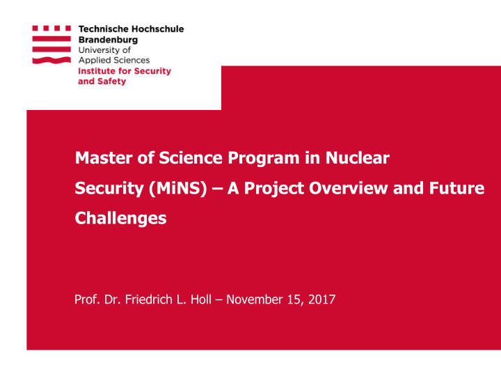 master of science program in nuclear security mins a