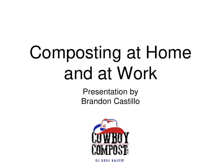 composting at home and at work