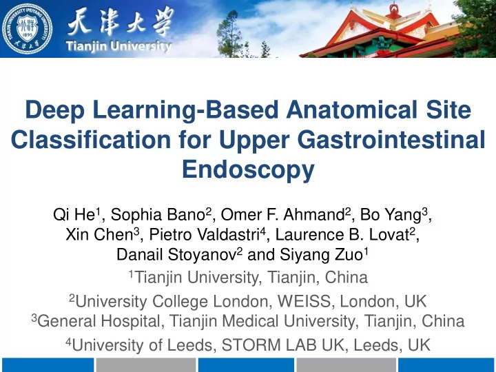 deep learning based anatomical site classification for