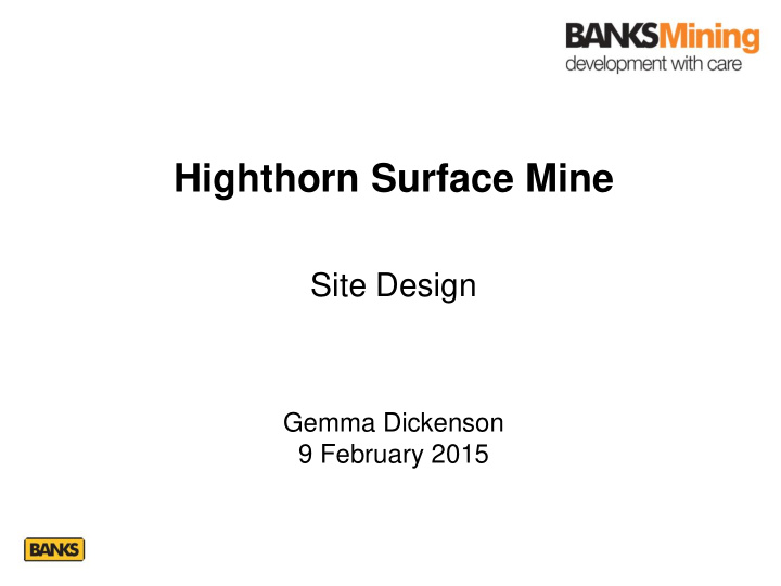 highthorn surface mine