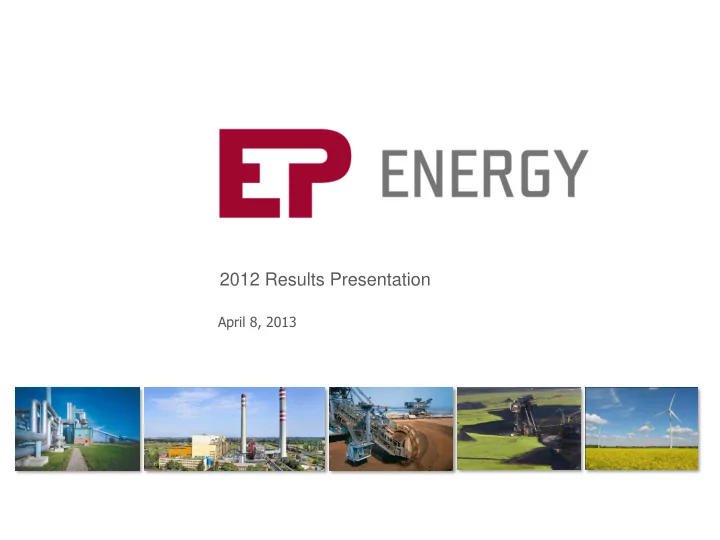2012 results presentation