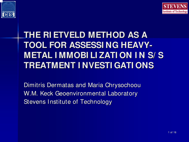 the ri etveld method as a the ri etveld method as a tool
