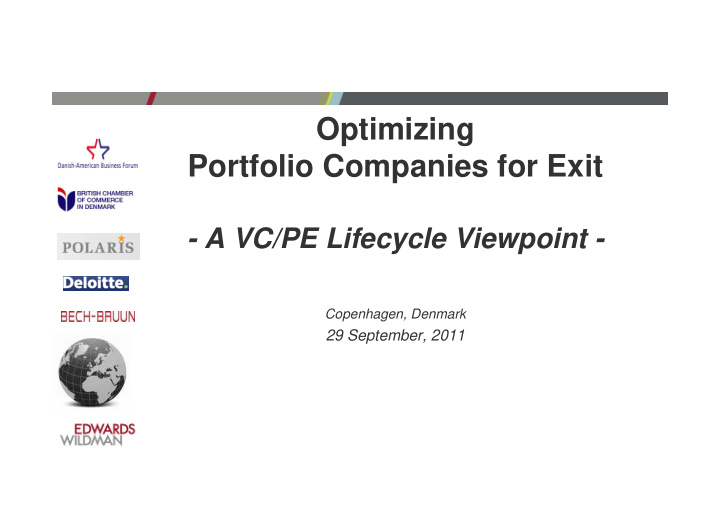 optimizing portfolio companies for exit