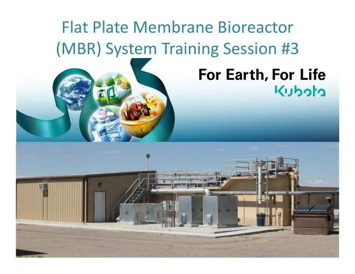 flat plate membrane bioreactor mbr system training