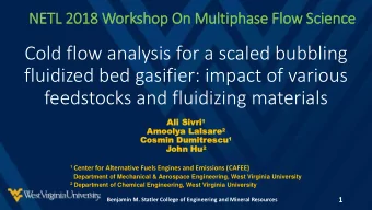 Cold flow analysis for a scaled bubbling  fluidized bed gasifier: impact of various  feedstocks and