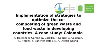Implementation of strategies to  optimize the co-  composting of green waste and  food waste in