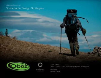 Sustainable Design Strategies  Team Oboz:  Alysha Paiaro, Chiara Salini, Darryl Agawin, Jeremy Lee
