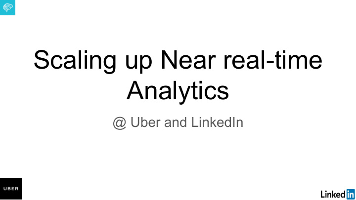 scaling up near real time analytics