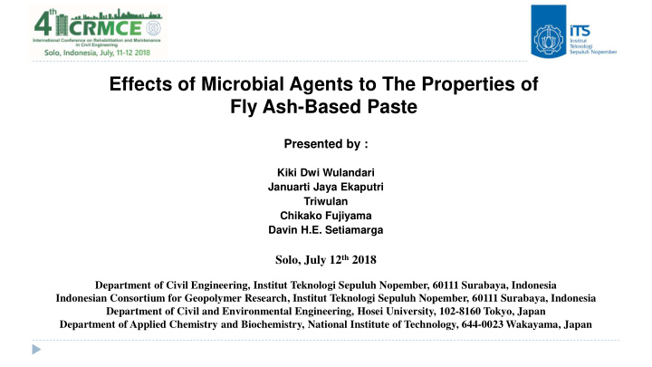 fly ash based paste