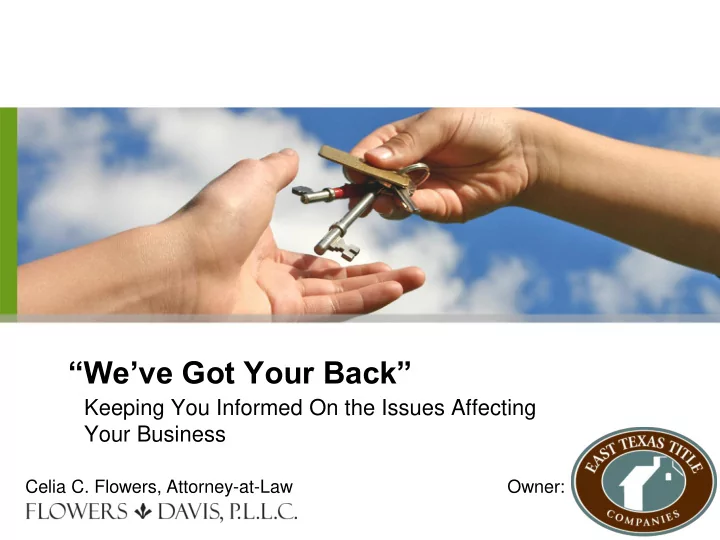 we ve got your back