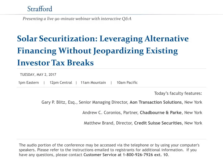 solar securitization leveraging alternative financing
