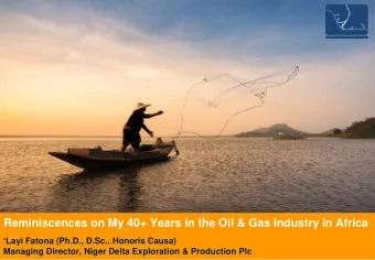 Reminiscences on My 40+ Years in the Oil &amp; Gas Industry in Africa  Layi Fatona (Ph.D.,