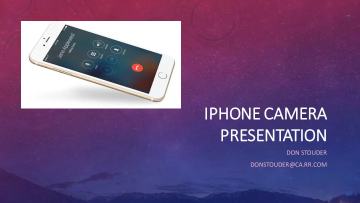 iphone ca camera presentation