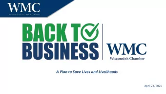 A Plan to Save Lives and Livelihoods  April 23, 2020  This data is internal to Brunswick.  1.