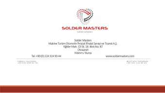 SolderMasters  Makine Turizm Otomotiv hracat thalat Sanayi ve Ticaret A.. Yiitler Mah. C9