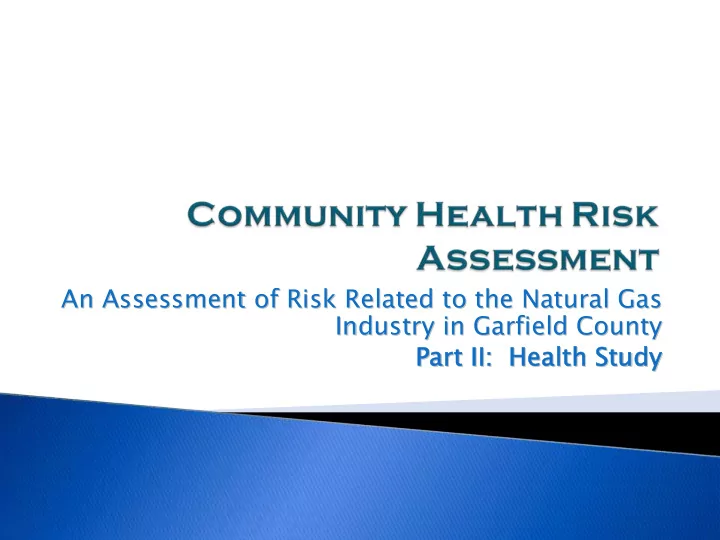 an assessment of risk related to the natural gas an