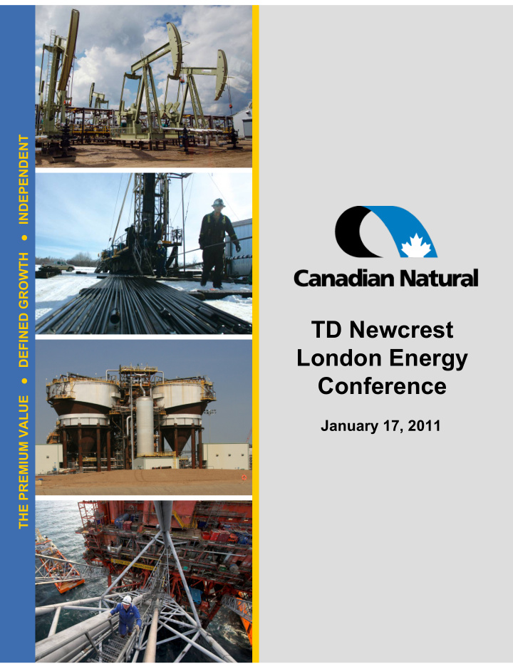 td newcrest london energy conference