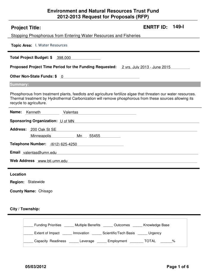 environment and natural resources trust fund 2012 2013