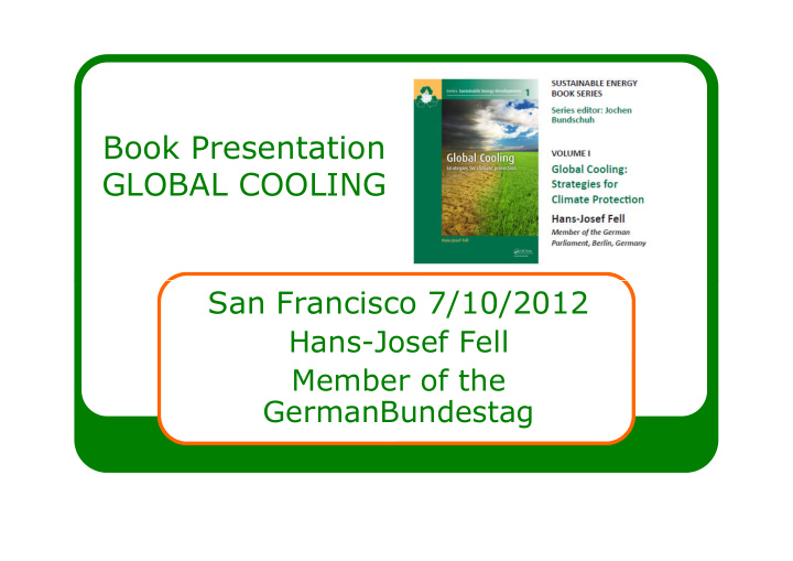 book presentation global cooling