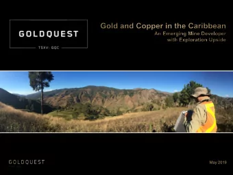 May 2019  Statements contained in this presentation that are not historical facts are