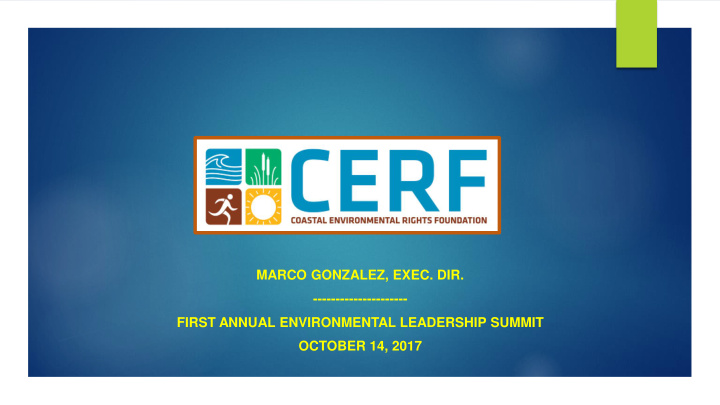 first annual environmental leadership summit october 14