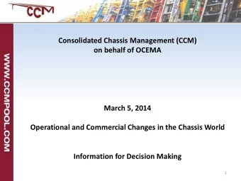Consolidated Chassis Management (CCM)  on behalf of OCEMA  March 5, 2014  Operational and
