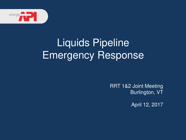 liquids pipeline emergency response