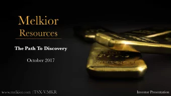 The Path To Discovery  October 2017  FO  FORWARD-LO  LOOKING STATEMENTS  THIS COMMUNICATION IS FOR