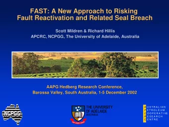 FAST: A New Approach to Risking  isking  FAST: A New Approach to R  Fault Reactivation and Related