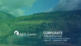 CORPORATE  PRESENTATION Larrain Vial 14 th Annual Andean Conference  August 31 - September 4, 2020
