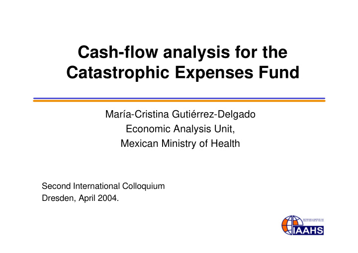cash flow analysis for the catastrophic expenses fund