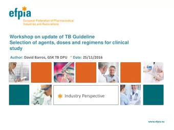 Industry Perspective  www.efpia.eu  Outline   Background   Cascade for compound progression: