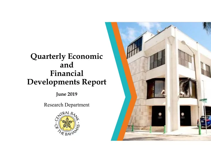 quarterly economic and financial developments report