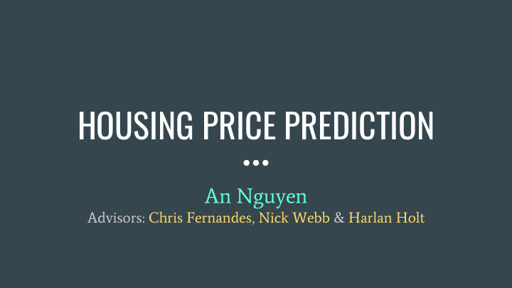 housing price prediction