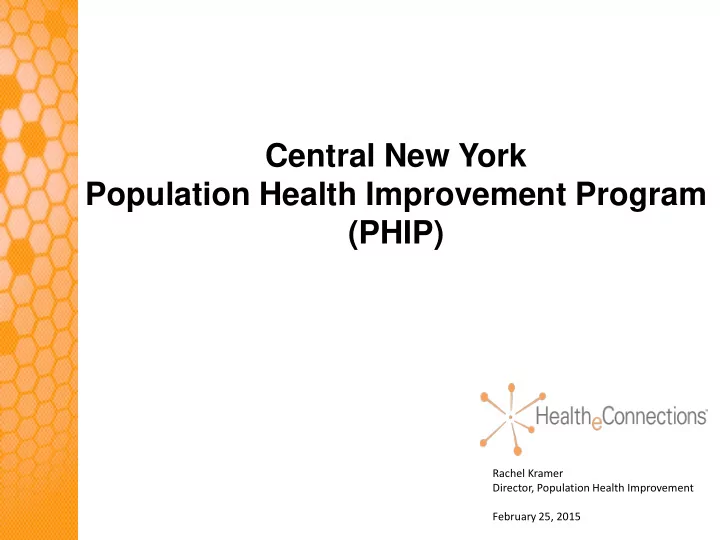 rachel kramer director population health improvement