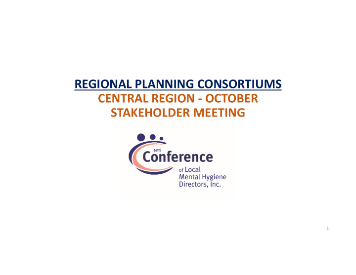 regional planning consortiums central region october