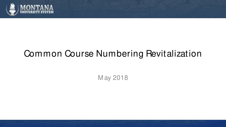 common course numbering revitalization