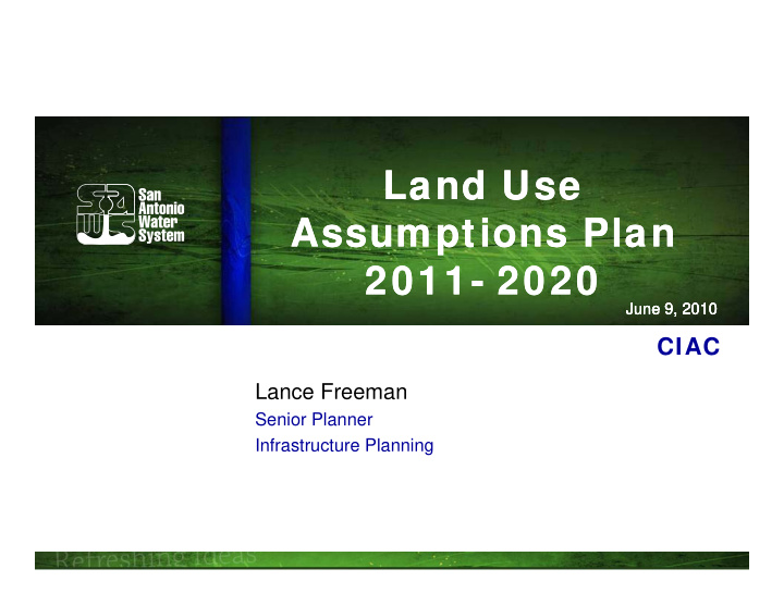 land use land use land use land use assumptions plan