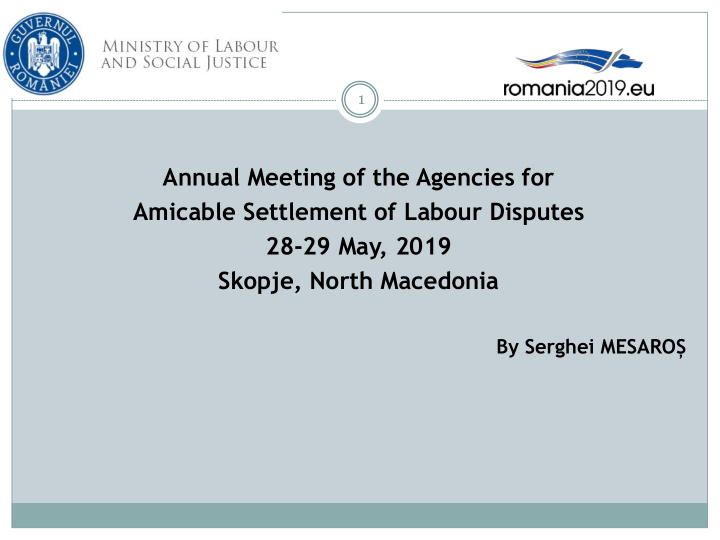 annual meeting of the agencies for amicable settlement of
