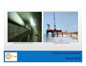 Investors Presentation  March 2019  Page 1  Contents  Executive Summary  Corporate Profile &amp;